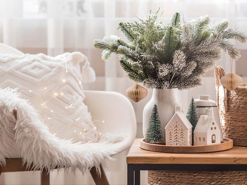 Decoración para la casa en Navidad con un enfoque minimalista